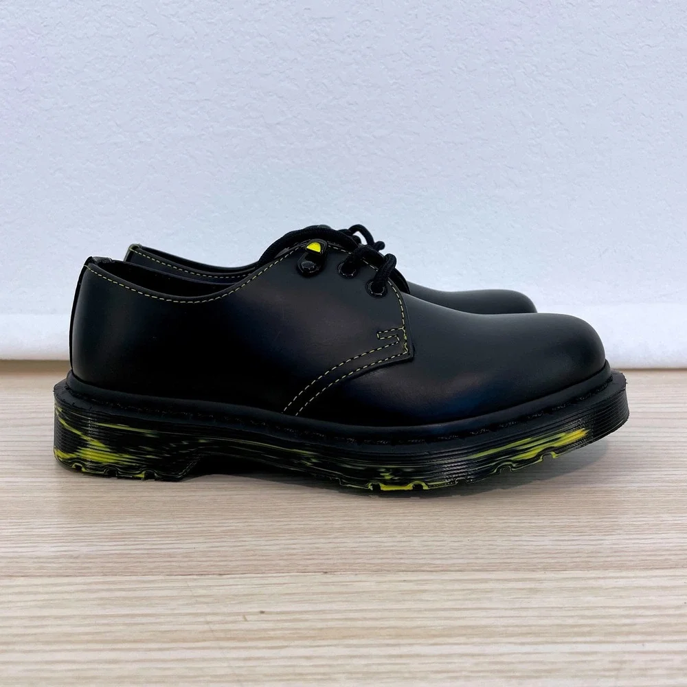 Dr. Martens 1461 Marbled Sole Black Leather Oxford Shoes Women's Size 5 (EU 36) - Picture 1 of 9